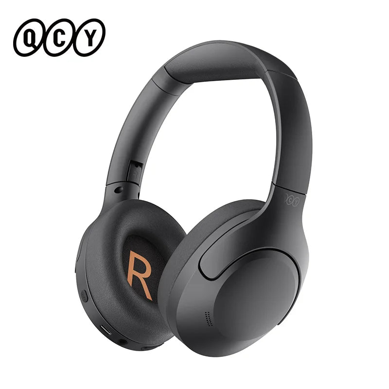 QCY H3 Lite ANC Wireless Headphones Active Noise Cancelling Over Ear Headset Bluetooth 5.3 Earphones 40mm Driver HiFi Sound 60H Black S70c8bde68689485a8de115a18e10e9efC Amrit Store